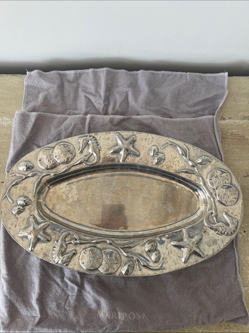 Mariposa Brillante Sea Life Oval Serving Platter • Handcrafted • Coastal Décor
